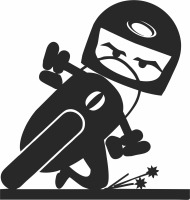 Motorcycle Rider cartoon clipart - Para archivos DXF CDR SVG cortados con láser - descarga gratuita