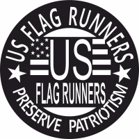 US Flag Runners logo - fichier DXF SVG CDR coupe, prêt à découper pour plasma routeur laser