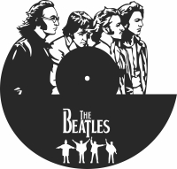 the beatles Wall Clock - For Laser Cut DXF CDR SVG Files - free download