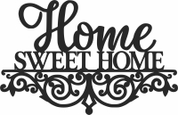 Home sweet home wall decor - Para archivos DXF CDR SVG cortados con láser - descarga gratuita