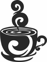 Cup of coffee wall decor - Para archivos DXF CDR SVG cortados con láser - descarga gratuita