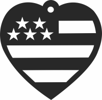 Heart ornament USA gifts - For Laser Cut DXF CDR SVG Files - free download