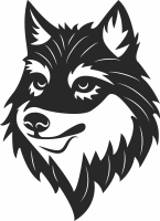 wolf face wall sign - Para archivos DXF CDR SVG cortados con láser - descarga gratuita