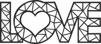 Love art sign - Para archivos DXF CDR SVG cortados con láser - descarga gratuita