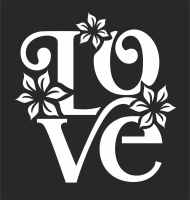 love floral art - Para archivos DXF CDR SVG cortados con láser - descarga gratuita