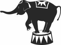 circus elephant cliparts - fichier DXF SVG CDR coupe, prêt à découper pour plasma routeur laser
