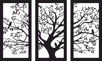 tree panels wall art - Para archivos DXF CDR SVG cortados con láser - descarga gratuita