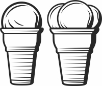 Ice Cream Cone Cupcakes - For Laser Cut DXF CDR SVG Files - free download
