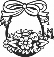 happy easter egg butterfly design - For Laser Cut DXF CDR SVG Files - free download