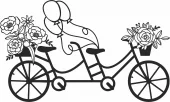 Bicycle with flower and baloon clipart- For Laser Cut DXF CDR SVG Files - free download