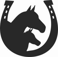 horse scene horseshoe sign - For Laser Cut DXF CDR SVG Files - free download