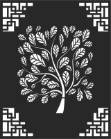 decorative panel door wall screen tree pattern - For Laser Cut DXF CDR SVG Files - free download