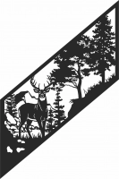Ciervos escena bosque clipar- Para archivos DXF CDR SVG cortados con láser - descarga gratuita