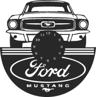 Horloge murale Ford Mustang - fichier DXF SVG CDR coupe, prêt à découper pour laser routeur plasma