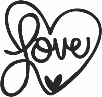 Love sign heart clipart - For Laser Cut DXF CDR SVG Files - free download