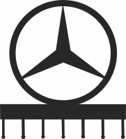 Mercedes wall hooks keys holde - For Laser Cut DXF CDR SVG Files - free download