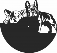 Bulldog wall clock  - For Laser Cut DXF CDR SVG Files - free download