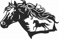 Horse scene  clipart- For Laser Cut DXF CDR SVG Files - free download