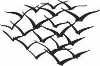 murmuration group of birds flying - Para archivos DXF CDR SVG cortados con láser - descarga gratuita
