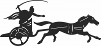 spartan soldier chariot art - Para archivos DXF CDR SVG cortados con láser - descarga gratuita