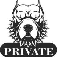 Private space pitbull face - For Laser Cut DXF CDR SVG Files - free download