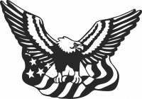 Águila, con, bandera de estados unidos  - Para archivos DXF CDR SVG cortados con láser - descarga gratuita
