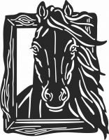 Horse wall frame clipart - For Laser Cut DXF CDR SVG Files - free download