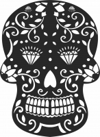 Decorative sugar skull  - For Laser Cut DXF CDR SVG Files - free download