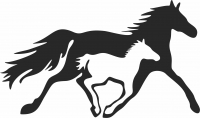 Horse Scene clipart - Para archivos DXF CDR SVG cortados con láser - descarga gratuita