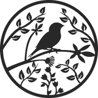 Bird On Tree Branch - For Laser Cut DXF CDR SVG Files - free download