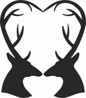 Deer Of Love - For Laser Cut DXF CDR SVG Files - free download
