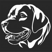 Retrato decorativo de perro labrador - Para archivos DXF CDR SVG cortados con láser - descarga gratuita