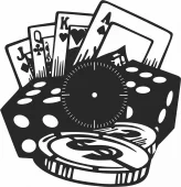 Casino clock poker- For Laser Cut DXF CDR SVG Files - free download
