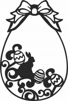 Happy  easter egg bunny design- For Laser Cut DXF CDR SVG Files - free download