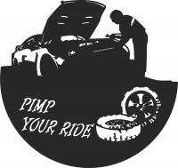 Pimp your ride vinyl clock  - For Laser Cut DXF CDR SVG Files - free download