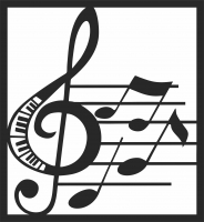 Music notes Wall decor - For Laser Cut DXF CDR SVG Files - free download