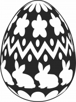 easter egg bunny design - fichier DXF SVG CDR coupe, prêt à découper pour plasma routeur laser