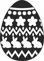 Diseño de conejito de huevo de pascua - Para archivos DXF CDR SVG cortados con láser - descarga gratuita