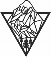 Mountain scene wall decor- For Laser Cut DXF CDR SVG Files - free download