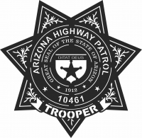Arizona highway patrol trooper badge vector  - For Laser Cut DXF CDR SVG Files - free download