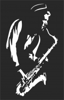 Saxophone player wall art panel  - For Laser Cut DXF CDR SVG Files - free download