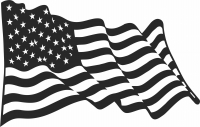 Waving american flag vector art  - For Laser Cut DXF CDR SVG Files - free download