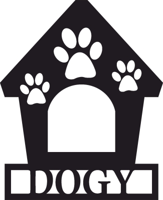 Dog House Personalized Name - fichier DXF SVG CDR coupe, prêt à découper pour plasma routeur laser