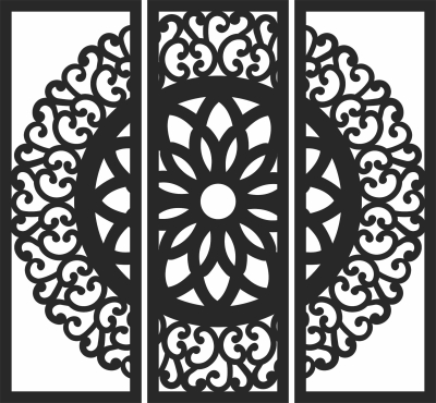mandala wall decor panels - For Laser Cut DXF CDR SVG Files - free download