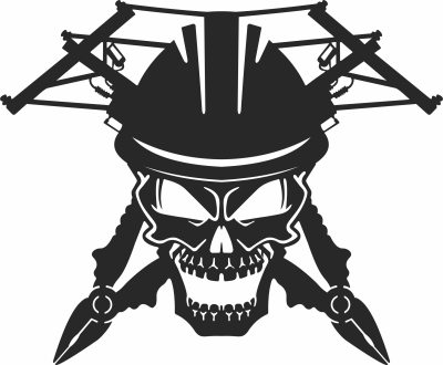 Lineman Skull cliparts - For Laser Cut DXF CDR SVG Files - free download