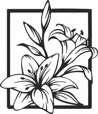 flowers wall art - For Laser Cut DXF CDR SVG Files - free download