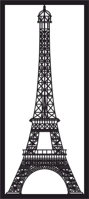 paris eiffel tower wall decor - For Laser Cut DXF CDR SVG Files - free download
