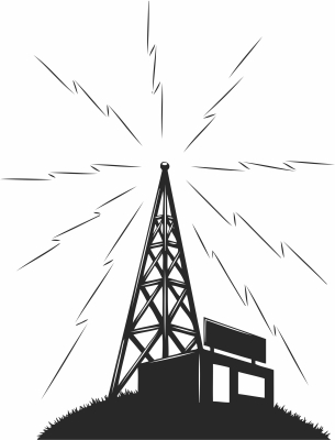 Radio Tower clipart - fichier DXF SVG CDR coupe, prêt à découper pour plasma routeur laser