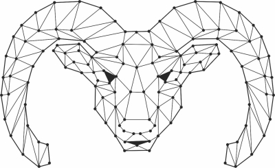 Geometric Polygon sheep with horns Head - For Laser Cut DXF CDR SVG Files - free download