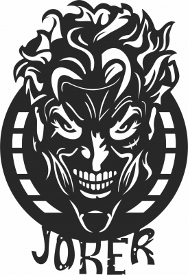 joker sign scary face wall decor - For Laser Cut DXF CDR SVG Files - free download